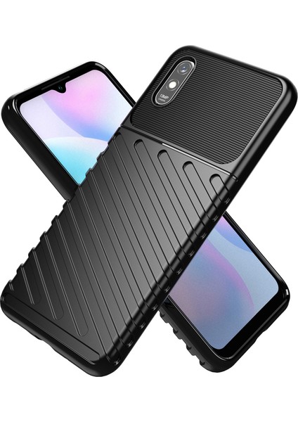 Xiaomi Redmi 9A-SIYAH Için Thunder Serisi Dimi Doku Yumuşak Tpu Telefon Kılıfı (Yurt Dışından) modelleri
