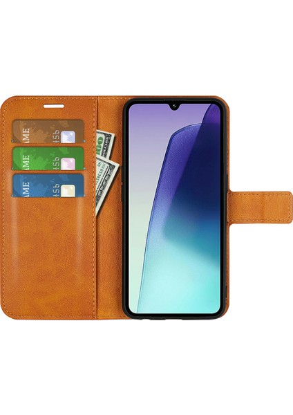 Xiaomi Redmi 14C 4g Standlı Kılıf Için Çizilmez Buzağı Dokulu Deri Telefon Kapağı-Sarı (Yurt Dışından) fiyatları