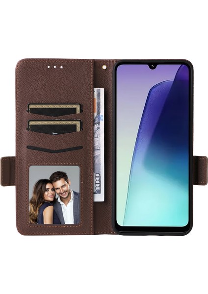Xiaomi Redmi Için 14C 4g Kılıf Litchi Doku Pu Deri Cüzdan Çevirme Telefon Kapağı-Kahverengi (Yurt Dışından) modelleri