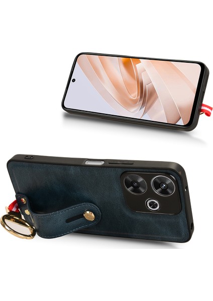 Xiaomi Redmi 13 5g/4g Kılıf Bileklik Kickstand Deri+Pc+Tpu Şişe Açacağı ile Telefon Kapağı-Mavi (Yurt Dışından) modelleri