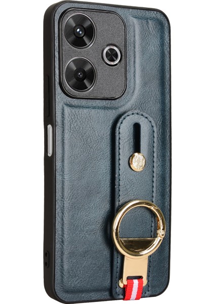 Xiaomi Redmi 13 5g/4g Kılıf Bileklik Kickstand Deri+Pc+Tpu Şişe Açacağı ile Telefon Kapağı-Mavi (Yurt Dışından) indirimleri