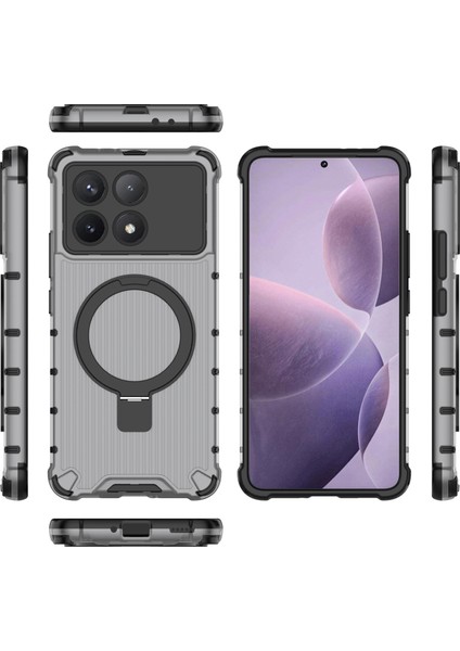 Magsafe-Gri ile Uyumlu Kickstand Pc+Tpu Telefon Kapağı ile Xiaomi Poco F6 Pro 5g Telefon Kılıfı (Yurt Dışından) fırsatları