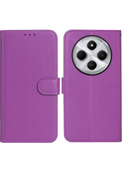 Xiaomi Redmi Için 14C 4g Kılıf Pu Deri Flip Telefon Kapağı Cüzdan Kart Yuvası Tutucu-Mor (Yurt Dışından)