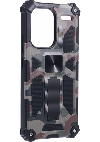 Xiaomi Redmi Note 13 Pro+5g Kamuflaj Kılıf Pc+Tpu Telefon Kılıfı, Dahili Kickstand-Ordu Yeşili Için (Yurt Dışından) modelleri
