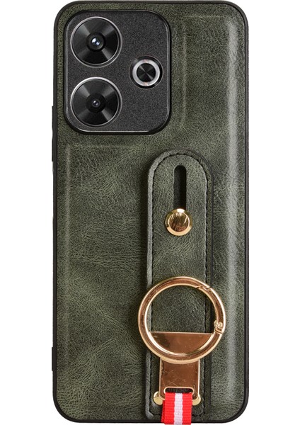 Xiaomi Redmi 13 5g/4g Kılıf Bileklik Kickstand Deri+Pc+Tpu Şişe Açacağı ile Telefon Kapağı-Yeşil (Yurt Dışından) fırsatları