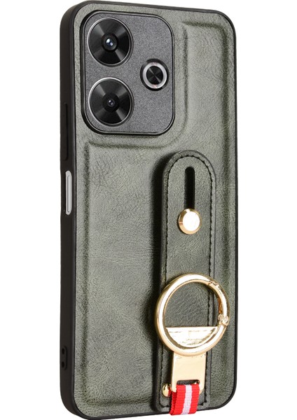 Xiaomi Redmi 13 5g/4g Kılıf Bileklik Kickstand Deri+Pc+Tpu Şişe Açacağı ile Telefon Kapağı-Yeşil (Yurt Dışından) indirimleri