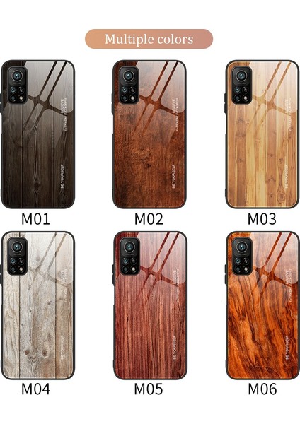 Xiaomi Redmi K30S-SIYAH Için Ahşap Doku Tpu Kenar + Temperli Cam Telefon Kılıfı (Yurt Dışından) fiyatları