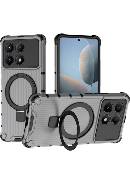 Xiaomi Redmi K70E 5g Kılıf Için Kickstand Pc+Tpu Telefon Kapağı Magsafe-Gri ile Uyumlu (Yurt Dışından)