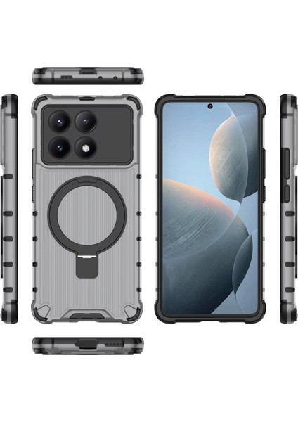 Xiaomi Redmi K70E 5g Kılıf Için Kickstand Pc+Tpu Telefon Kapağı Magsafe-Gri ile Uyumlu (Yurt Dışından) fırsatları