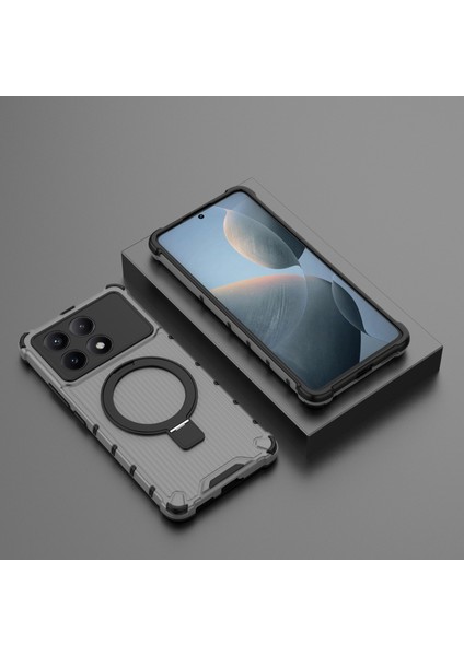 Xiaomi Redmi K70E 5g Kılıf Için Kickstand Pc+Tpu Telefon Kapağı Magsafe-Gri ile Uyumlu (Yurt Dışından) indirimleri