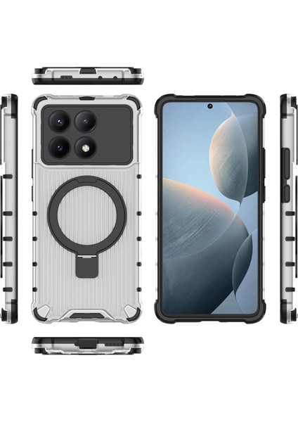 Xiaomi Redmi K70E 5g Kılıf Için Kickstand Pc+Tpu Telefon Kapağı Magsafe-Şeffaf ile Uyumlu (Yurt Dışından) fırsatları