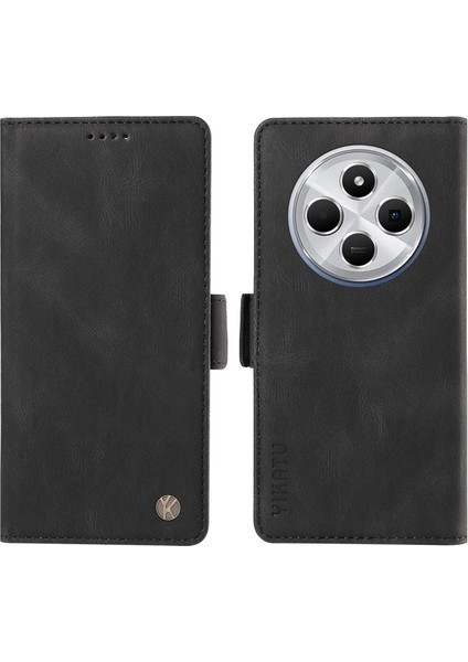 Xiaomi Redmi Için 14C 4g Kılıf Pu Deri Cüzdan Telefon Kapağı Cilt Dokunmatik Duygu-Siyah (Yurt Dışından)