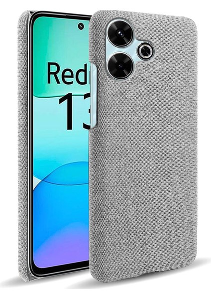 Xiaomi Redmi 13 4g Kılıf Kumaş Dokusu Çizilmez Koruyucu Pc Telefon Kapağı-Açık Gri Için (Yurt Dışından)