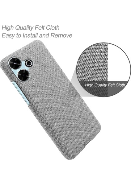 Xiaomi Redmi 13 4g Kılıf Kumaş Dokusu Çizilmez Koruyucu Pc Telefon Kapağı-Açık Gri Için (Yurt Dışından) fırsatları