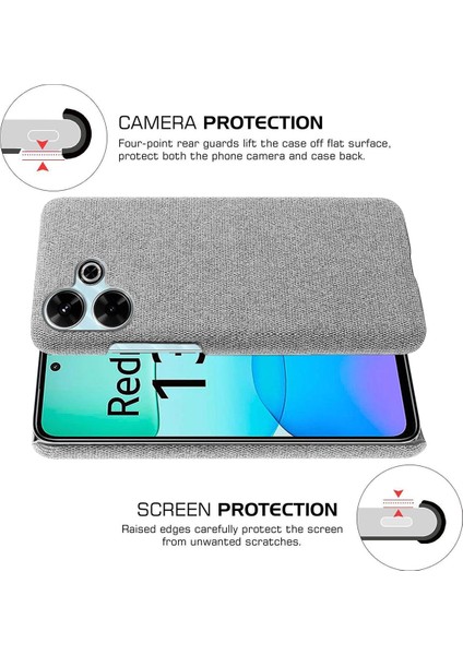 Xiaomi Redmi 13 4g Kılıf Kumaş Dokusu Çizilmez Koruyucu Pc Telefon Kapağı-Açık Gri Için (Yurt Dışından) indirimleri