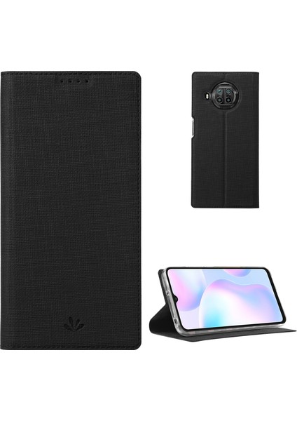 Xiaomi Mi 10T Lite 5g-Siyah Için Kart Yuvalı Tam Korumalı Deri Stand Kılıfı (Yurt Dışından)