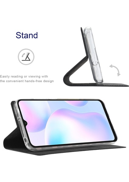 Xiaomi Mi 10T Lite 5g-Siyah Için Kart Yuvalı Tam Korumalı Deri Stand Kılıfı (Yurt Dışından)