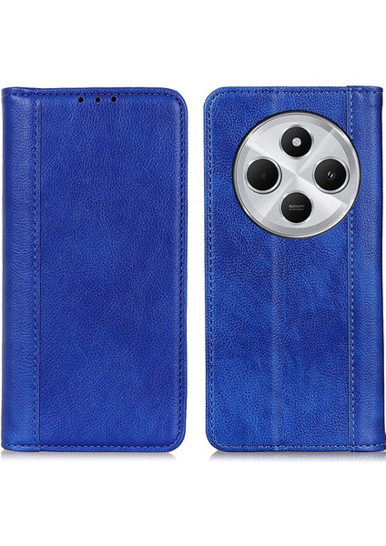 Xiaomi Redmi Için 14C 4g Standlı Kılıf Bölünmüş Deri Litchi Doku Cüzdan Telefon Kapağı-Mavi (Yurt Dışından)