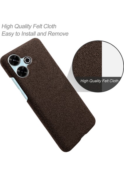 Xiaomi Redmi 13 4g Kılıf Kumaş Dokusu Çizilmez Koruyucu Pc Telefon Kapağı-Kahverengi Için (Yurt Dışından) fırsatları