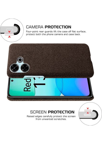 Xiaomi Redmi 13 4g Kılıf Kumaş Dokusu Çizilmez Koruyucu Pc Telefon Kapağı-Kahverengi Için (Yurt Dışından) indirimleri