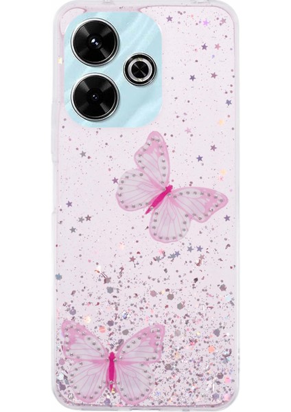 Aw Serisi Xiaomi Redmi 13 5g/13 4g Kılıf Epoksi Pvc Tpu Estetik Telefon Kapağı-Pembe (Yurt Dışından)