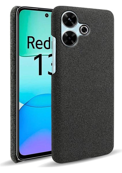 Xiaomi Redmi 13 4g Kılıf Kumaş Dokusu Çizilmez Koruyucu Pc Telefon Kapağı-Siyah Için (Yurt Dışından)