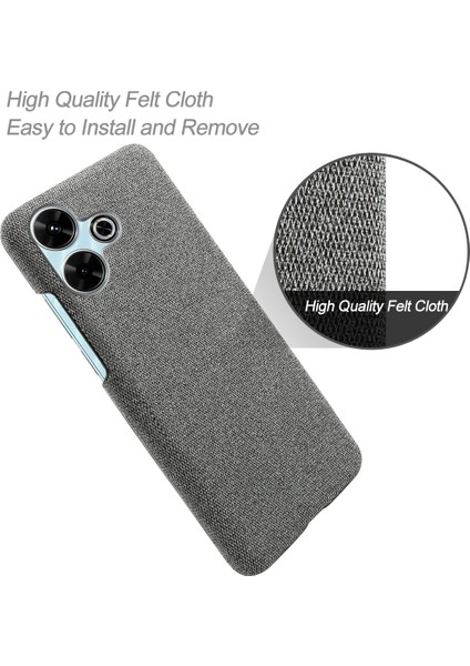 Xiaomi Redmi 13 4g Kılıf Kumaş Dokusu Çizilmez Koruyucu Pc Telefon Kapağı-Gri (Yurt Dışından) fırsatları