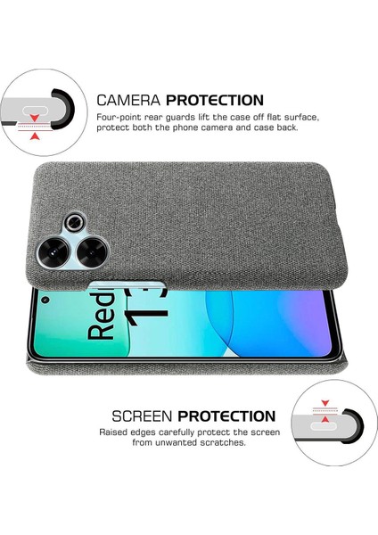 Xiaomi Redmi 13 4g Kılıf Kumaş Dokusu Çizilmez Koruyucu Pc Telefon Kapağı-Gri (Yurt Dışından) indirimleri