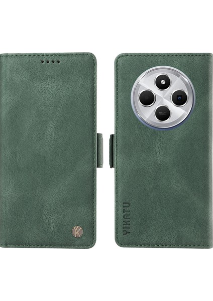 Xiaomi Redmi Için 14C 4g Kılıf Pu Deri Cüzdan Telefon Kapağı Cilt Dokunmatik Duygu-Yeşil (Yurt Dışından)
