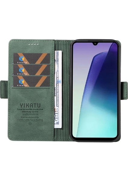 Xiaomi Redmi Için 14C 4g Kılıf Pu Deri Cüzdan Telefon Kapağı Cilt Dokunmatik Duygu-Yeşil (Yurt Dışından)