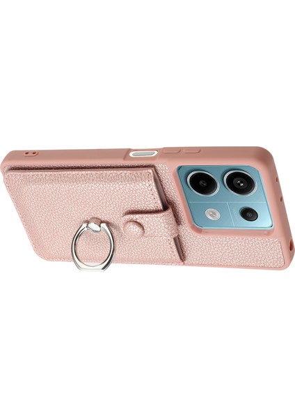 Xiaomi Poco X6 5g Kılıf Çizim Tipi Kart Yuvaları Litchi Doku Deri Arka Kapak Halkalı Kickstand-Gül Altın (Yurt Dışından) fırsatları