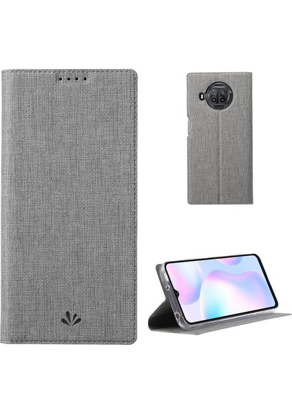 Xiaomi Mi 10T Lite 5g-Gri Için Kart Yuvalı Tam Korumalı Deri Stand Kılıfı (Yurt Dışından)