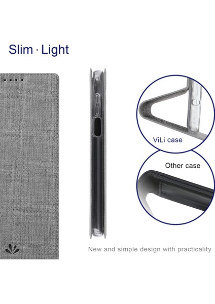 Xiaomi Mi 10T Lite 5g-Gri Için Kart Yuvalı Tam Korumalı Deri Stand Kılıfı (Yurt Dışından)
