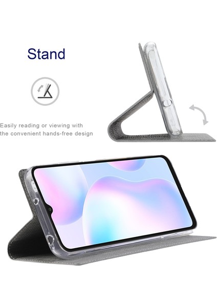 Xiaomi Mi 10T Lite 5g-Gri Için Kart Yuvalı Tam Korumalı Deri Stand Kılıfı (Yurt Dışından)