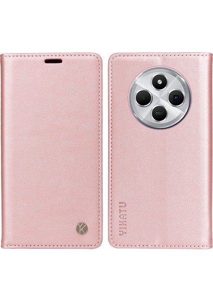 Xiaomi Redmi Için 14C 4g Kılıf Standı Deri Telefon Kapağı Güçlü Manyetik Kapatma-Gül Altın (Yurt Dışından)
