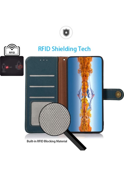 Xiaomi Redmi Note 13 Pro 4g Kılıf Hakiki Inek Deri+Tpu Standlı Telefon Kapağı-Yeşil (Yurt Dışından) modelleri