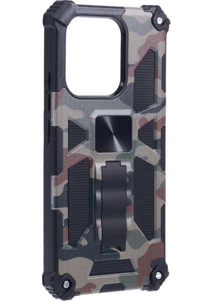 Xiaomi Redmi Note 13 4g Kılıf Kickstand Pc+Tpu Telefon Kapağı Kamuflaj Tasarımı-Ordu Yeşili Için (Yurt Dışından)
