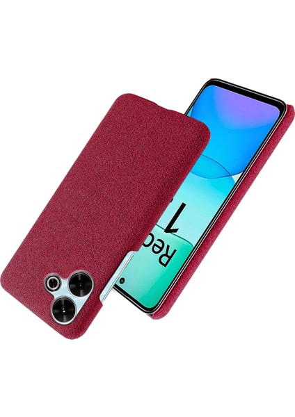 Xiaomi Redmi 13 4g Kılıf Kumaş Dokusu Çizilmez Koruyucu Pc Telefon Kapağı-Kırmızı (Yurt Dışından) fiyatları