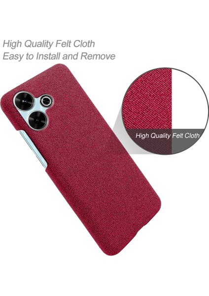 Xiaomi Redmi 13 4g Kılıf Kumaş Dokusu Çizilmez Koruyucu Pc Telefon Kapağı-Kırmızı (Yurt Dışından) fırsatları