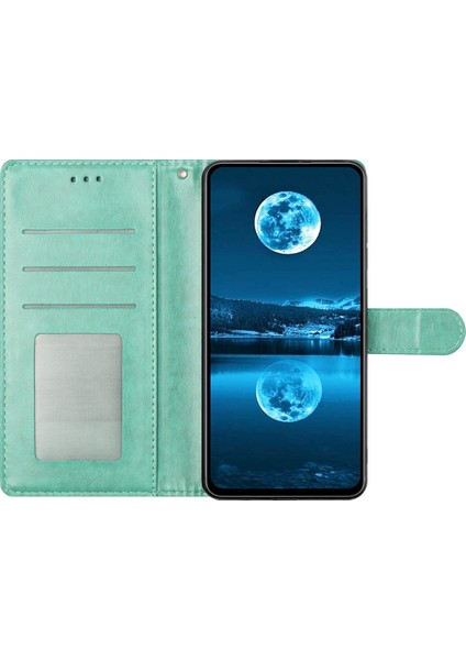 Xiaomi Redmi Note 13 Pro 5g Deri Telefon Kılıfı Cüzdan Standı Kapağı ile Kullanışlı Askı-Yeşil (Yurt Dışından)
