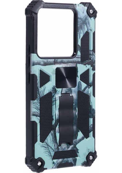 Xiaomi Redmi Note 13 Pro 5g Kılıf Kamuflaj Pc+Tpu Telefon Kılıfı, Kickstand-Açık Yeşil Için (Yurt Dışından)