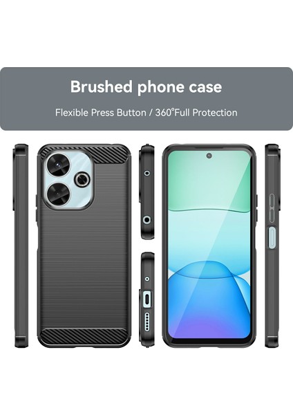 Xiaomi Redmi Için 13 4g/13 5g/poco M6 4g/not 13R 5g/poco M6 Artı 5g Kılıf Karbon Fiber Doku Tpu Fırçalanmış Telefon Kapağı-Siyah (Yurt Dışından) fırsatları