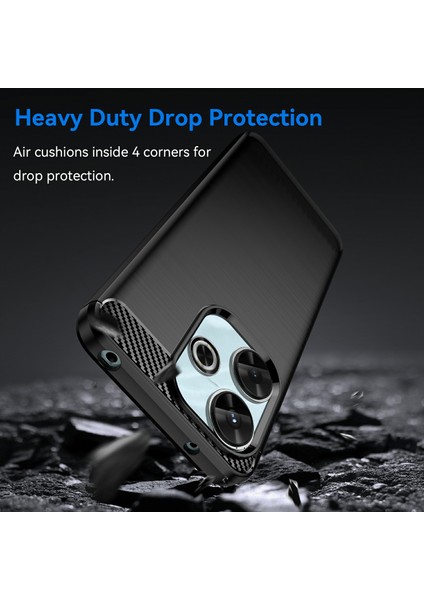 Xiaomi Redmi Için 13 4g/13 5g/poco M6 4g/not 13R 5g/poco M6 Artı 5g Kılıf Karbon Fiber Doku Tpu Fırçalanmış Telefon Kapağı-Siyah (Yurt Dışından) indirimleri