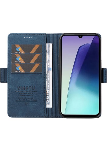 Xiaomi Redmi Için 14C 4g Kılıf Pu Deri Cüzdan Telefon Kapağı Cilt Dokunmatik Duygu-Mavi (Yurt Dışından)