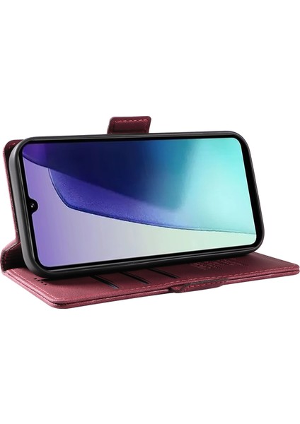 Xiaomi Redmi Için 14C 4g Kılıf Pu Deri Cüzdan Telefon Kapağı Cilt Dokunmatik Duygu-Şarap Kırmızı (Yurt Dışından)