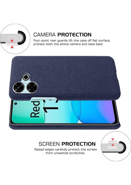 Xiaomi Redmi 13 4g Kılıf Kumaş Dokusu Çizilmez Koruyucu Pc Telefon Kapağı-Mavi Için (Yurt Dışından) indirimleri