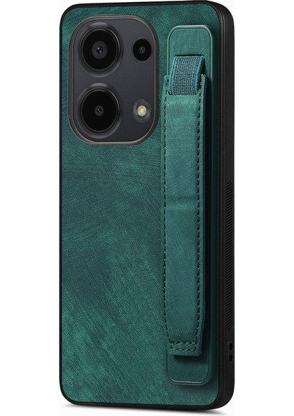 D11 Xiaomi Poco M6 Pro 4g Kılıf Bileklik Deri+Tpu Telefon Kapağı-Yeşil (Yurt Dışından)