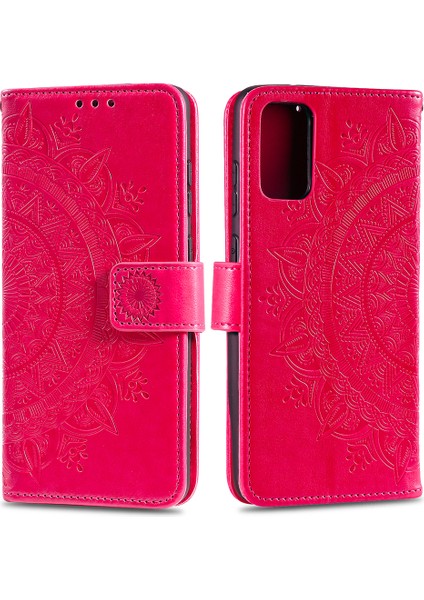 Xiaomi Redmi K30S Stand Kapağı-Kırmızı Için Baskı Çiçek Deri Cüzdan Kılıf (Yurt Dışından) fiyatları