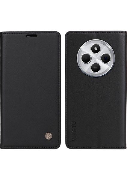 Xiaomi Redmi Için 14C 4g Kılıf Standı Deri Telefon Kapağı Güçlü Manyetik Kapatma-Siyah (Yurt Dışından)