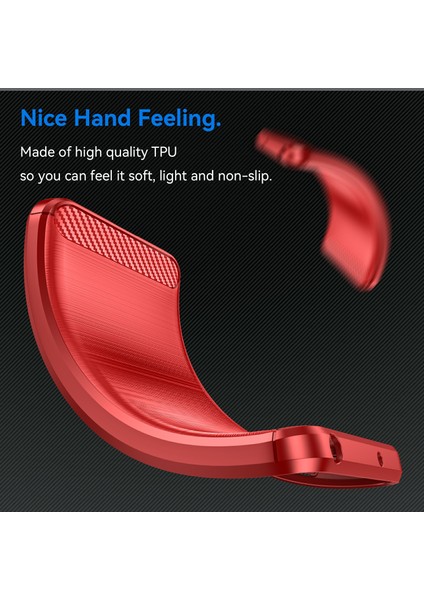 Xiaomi Redmi Için 13 4g/13 5g/poco M6 4g/not 13R 5g/poco M6 Artı 5g Kılıf Karbon Fiber Doku Tpu Fırçalanmış Telefon Kapağı-Kırmızı (Yurt Dışından) fiyatları